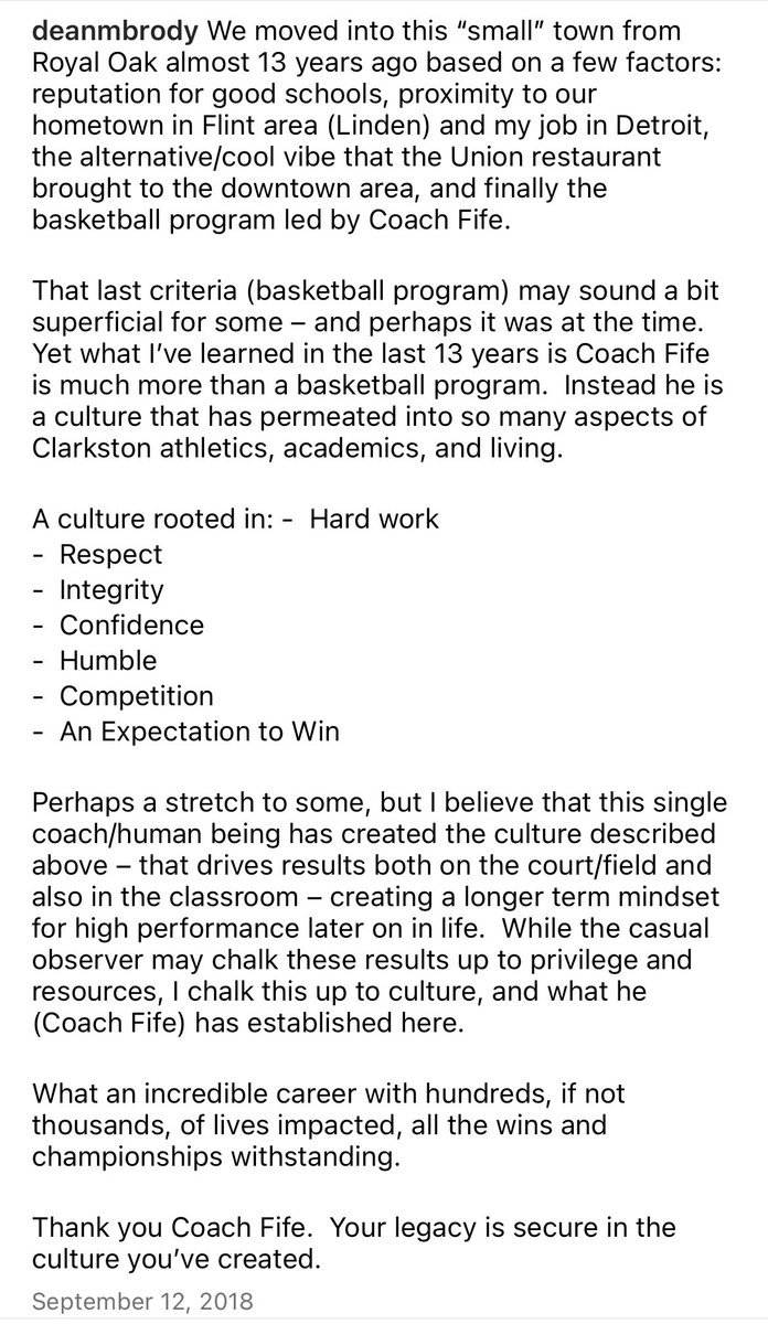 <a href="/ClarkstonBball/">Clarkston Basketball</a> An Instagram tribute post from a Clarkston transplant from a few years ago when Coach retired…