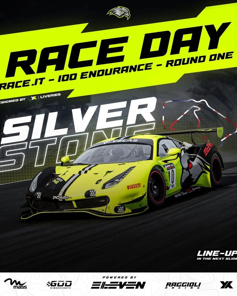 Raggioli_Racing's tweet photo. Our Falcons are ready to start the @raceit.online 100 Endurance Series Championship whit both GT3 and GT4 cars.

Our line-up will be:

GT3
#8 🇨🇭 E.Cardinale - 🇮🇹A.Lauro
#10 🇮🇹 F.Campanella - 🇮🇹R.Ricci

GT4
#58 🇮🇹 L.Accorsi - S.Puglisi
#111 🇲🇫 P.Baty

Whi… https://t.co/KYmVddCAF4 https://t.co/Ui9GlhHL3z