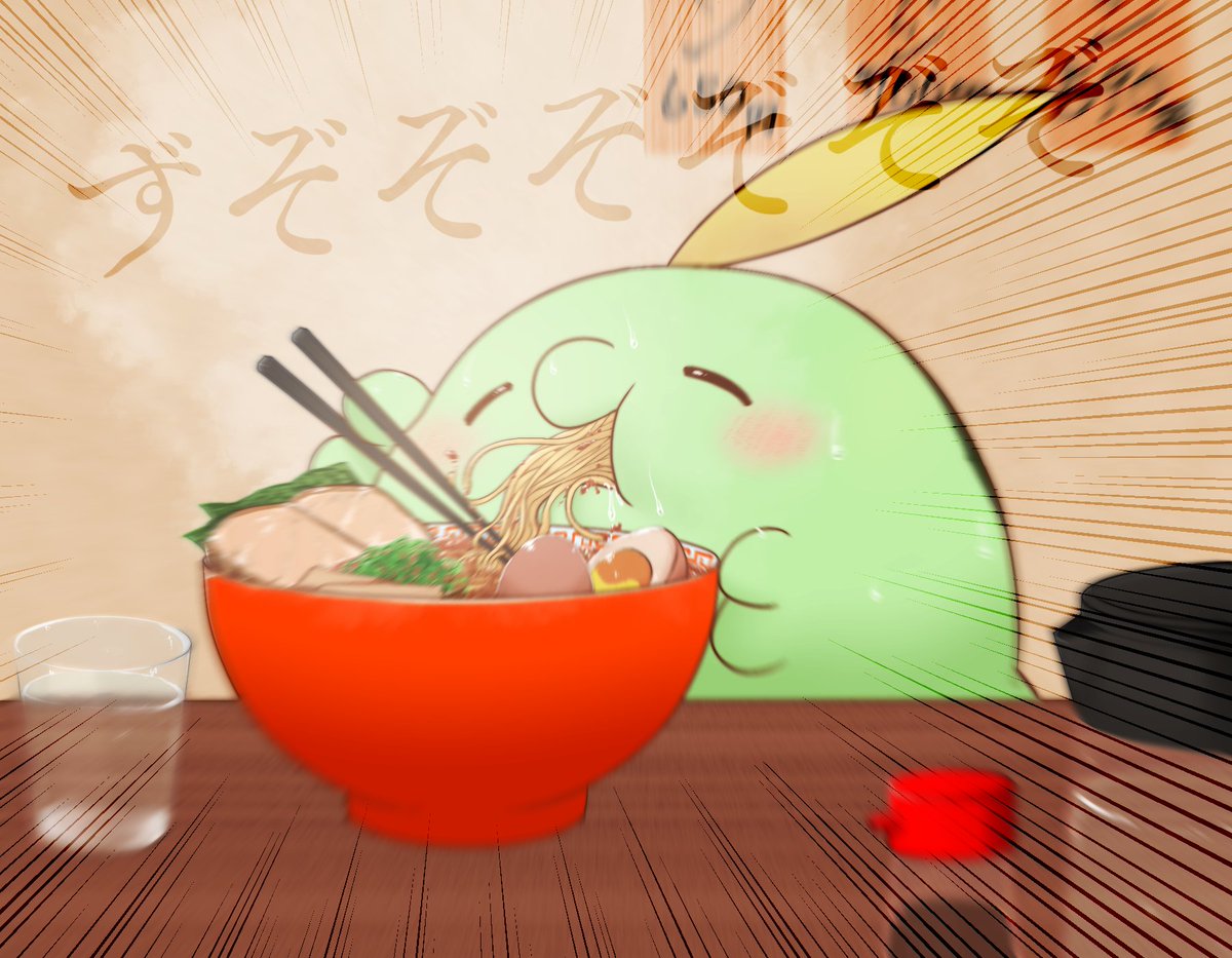 chopsticks no humans food bowl pokemon (creature) eating emphasis lines  illustration images