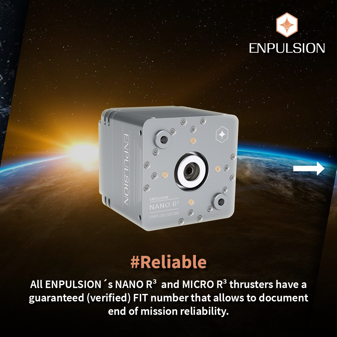 enpulsion's tweet photo. Thanks to their design, our FEEP #thrusters can easily be fit on your #satellite or #spacecraft before launch. They remain inert systems when they are #shipped AND #launched, meaning they do not add up to your #PreflightChecklist.
To learn more visit: https://t.co/TVcipj3bDB https://t.co/2srkBNRsrV