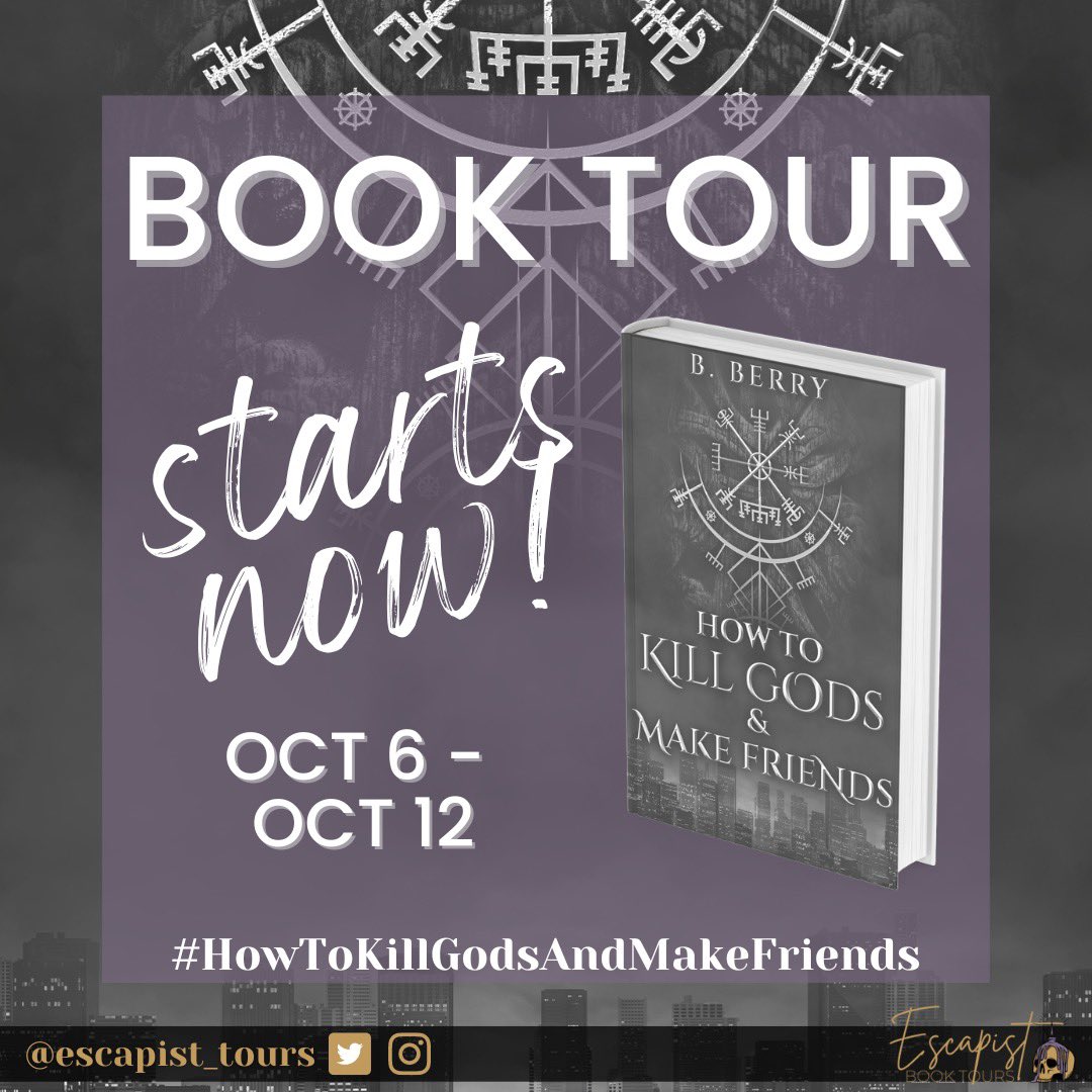 EscapistBookCo's tweet photo. Happy Thursday everyone!
We’re excited to start a new book tour for #HowToKillGodsAndMakeFriends by @bberrywrites
Make sure to follow the tour schedule.☺️
Don’t go out killing Gods just now! https://t.co/sZrn9z5QxC
