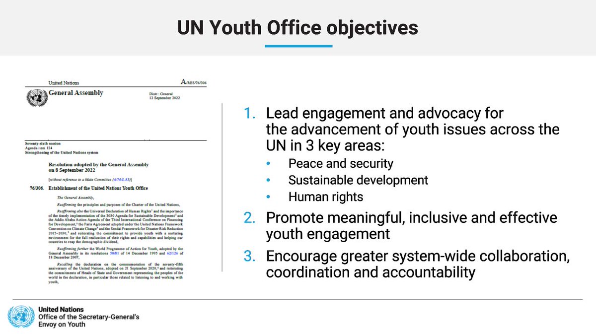 IshaanShahUN's tweet photo. At the #UN Youth Office Consultation, we’re calling for:

🇺🇳 Integration &amp; institutionalisation across the UN-system;
🗣️ Meaningful #youth participation in intergovernmental processes;
🤝 Strong regional &amp; grassroots presence;
📢 Adopt young #feminist leadership principles. https://t.co/bByzRwweik