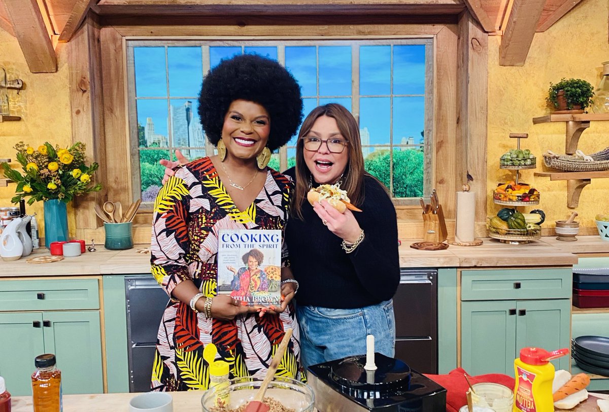 IamTabithaBrown's tweet photo. Family catch me on @RachaelRayShow today!  We cooking up my carrot dog recipe🎉🎉 https://t.co/DHcwG9HxQP
