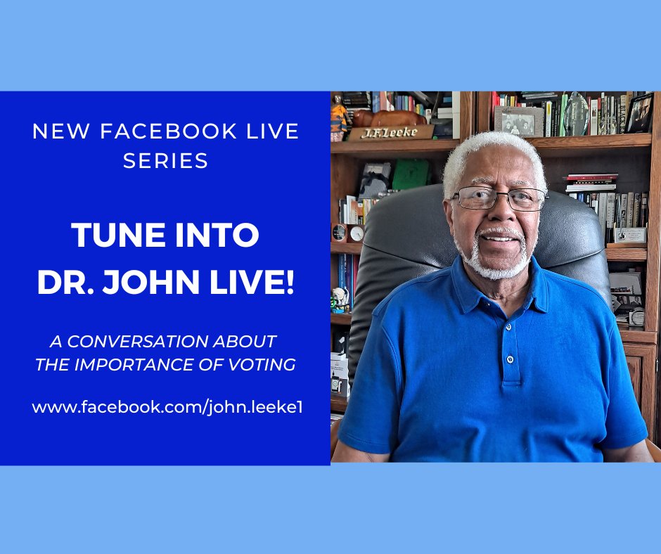 Have you checked out my dad @drjleeke's new Facebook Live series called Dr. John Live! that features conversations about the importance of voting? 
Plan to join us tonight at 9 PM ET. WATCH LIVE: facebook.com/john.leeke1