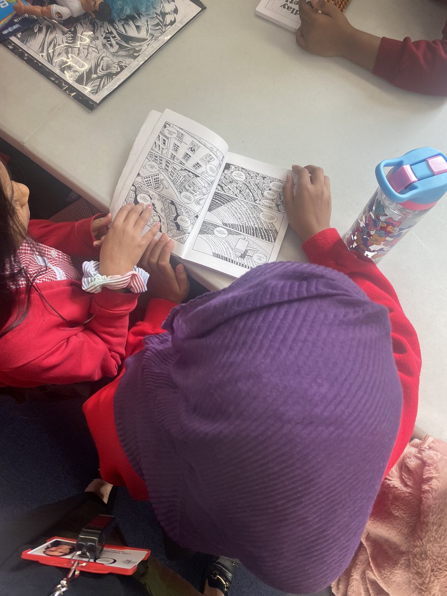 A small group of our talented artists have arrived at our comic art masterclass with Kev F Sutherland! We can’t wait to create our own comic strips this morning! <a href="/HumboAcademy/">Humberstone  Academy</a>