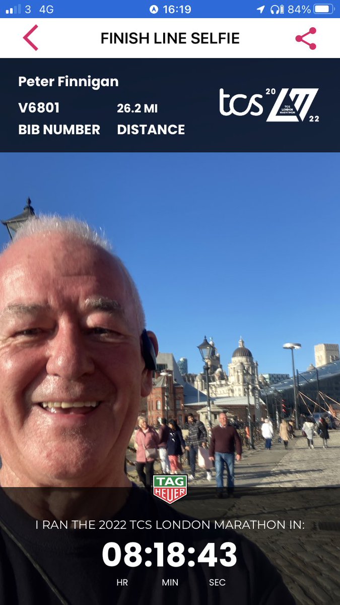 #WeRunTogether #LondonMarathon  Marathon finish near Albert Dock, Liverpool