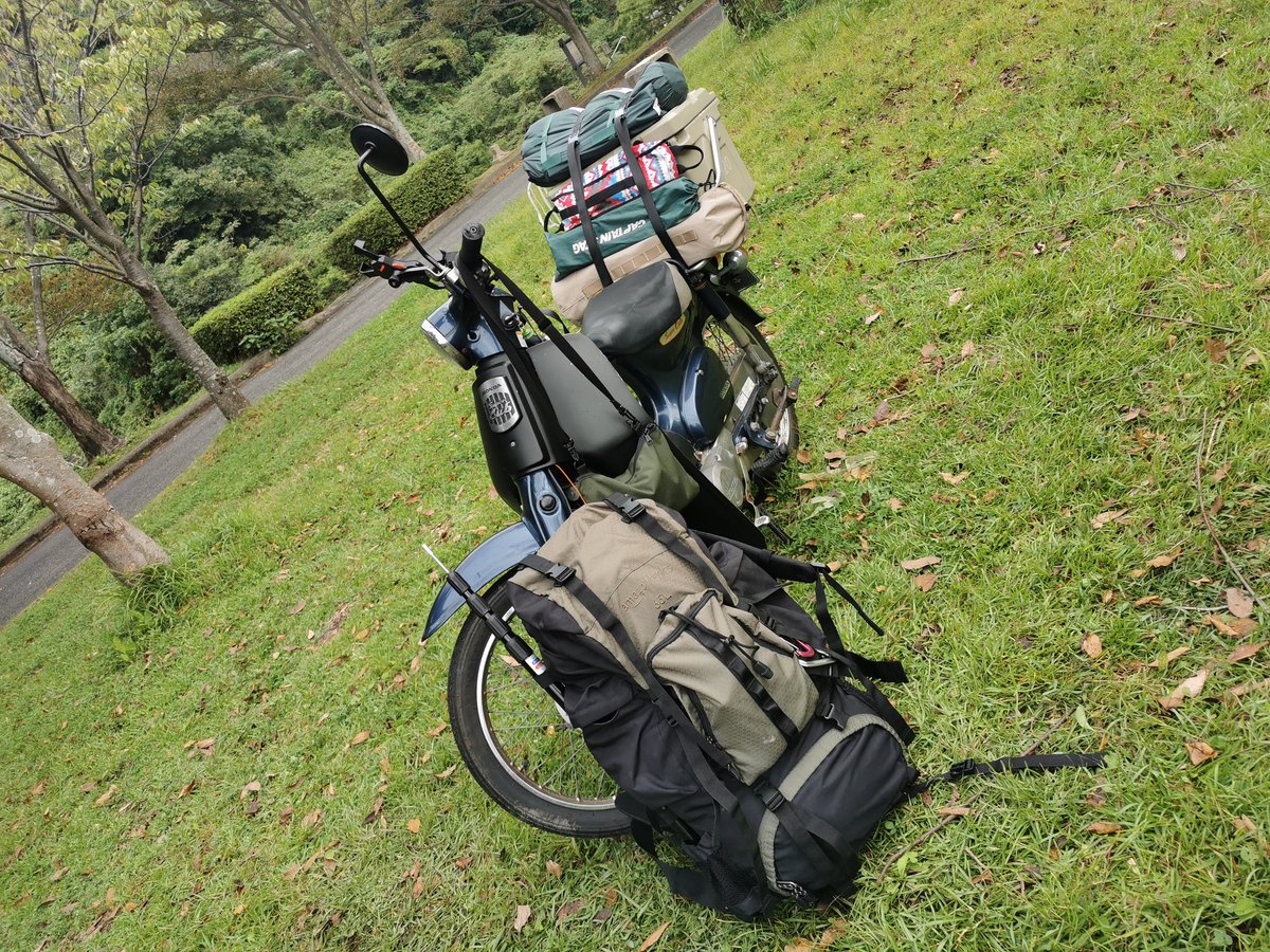 CamperPocchari's tweet photo. 初のバイクでキャンプに行ってきました🏕️ 
楽しかったけど荷物減らそう。笑 https://t.co/JTHrooJV04