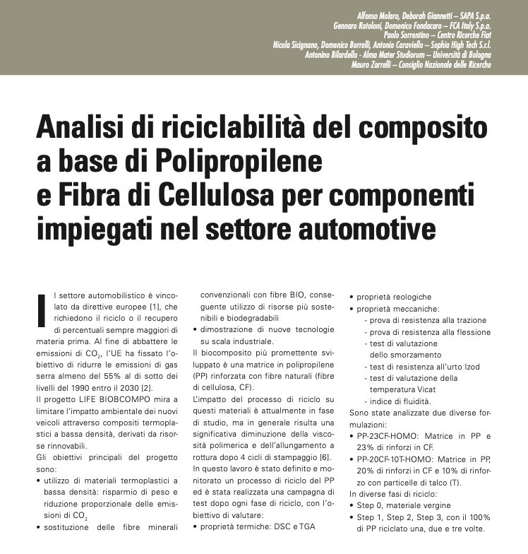 lifebiobcompo's tweet photo. 📄 #paper for #greenmobility #project 
by @LIFEprogramme #biobcompo #team 
#riciclabilità del #composito a base di #Polipropilene + #cellulosa per componenti #automotive 🏎️
#greeneconomy #greenpower 
#composite @EU_Commission https://t.co/s4FI56FhYe