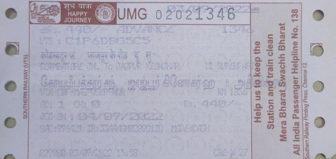 Sir, I had booked a two wheeler through railway parcel from CBE to JJKR on 03.09.2022 wide bill no.426923
It has been more than 1 month passed and there is nil response when enquired in station about the two wheeler.
Request to please help
@DRMKhurdaRoad @ccm_catg_ecor 
@ccmsrly