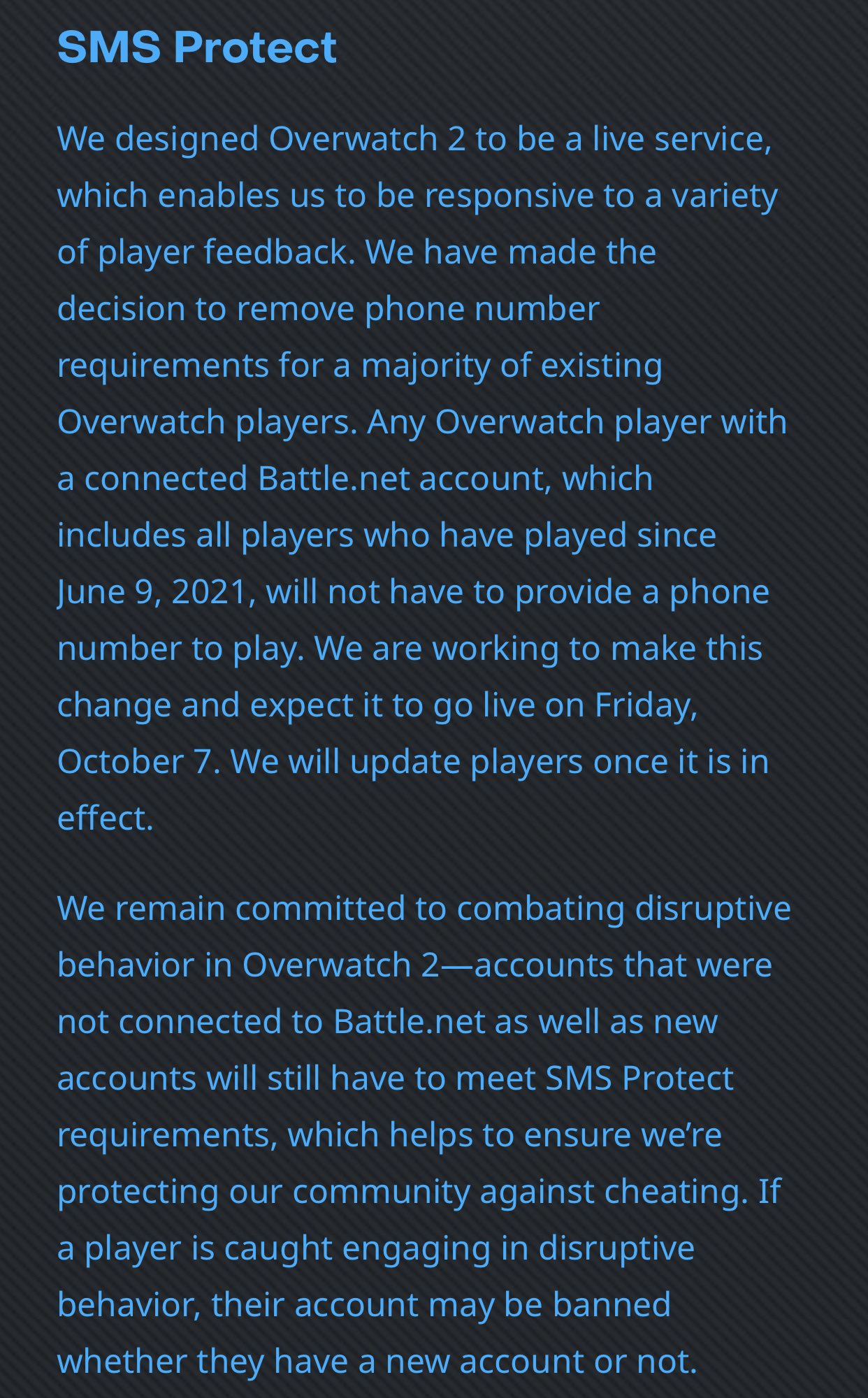 Overwatch 2 Removes Phone Requirement for Existing Players