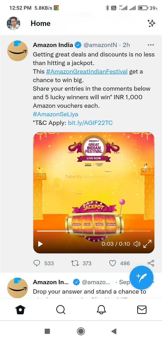 indu14023's tweet photo. @amazonIN My perfectly captured screen shot is here 
@amazonIN

Amazon Great Indian Festival .

#AmazonGreatIndianFestival #AmazonSeLiya
@amazonIN https://t.co/jlOmkk8oyi