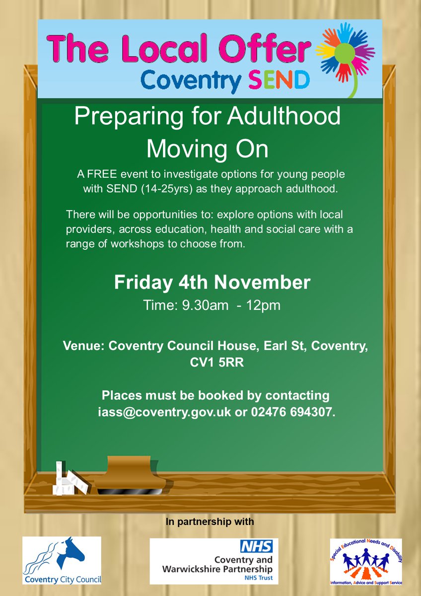 Is your child/young person aged 14-25 years of age?
Are you beginning to think about ‘preparing for adulthood’?