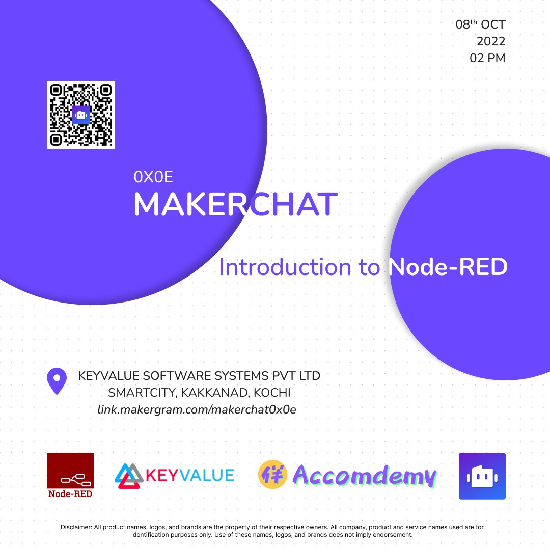 Maker_Gram's tweet photo. Hola Makers,

Yes we heard your request, #MackerChat is back 🥁🥁🥁

This month, we're discussing Node-RED 🔥

Register Here: https://t.co/kEwsyy7kLL

#NodeRed #Meetups https://t.co/DrKoR9F8li