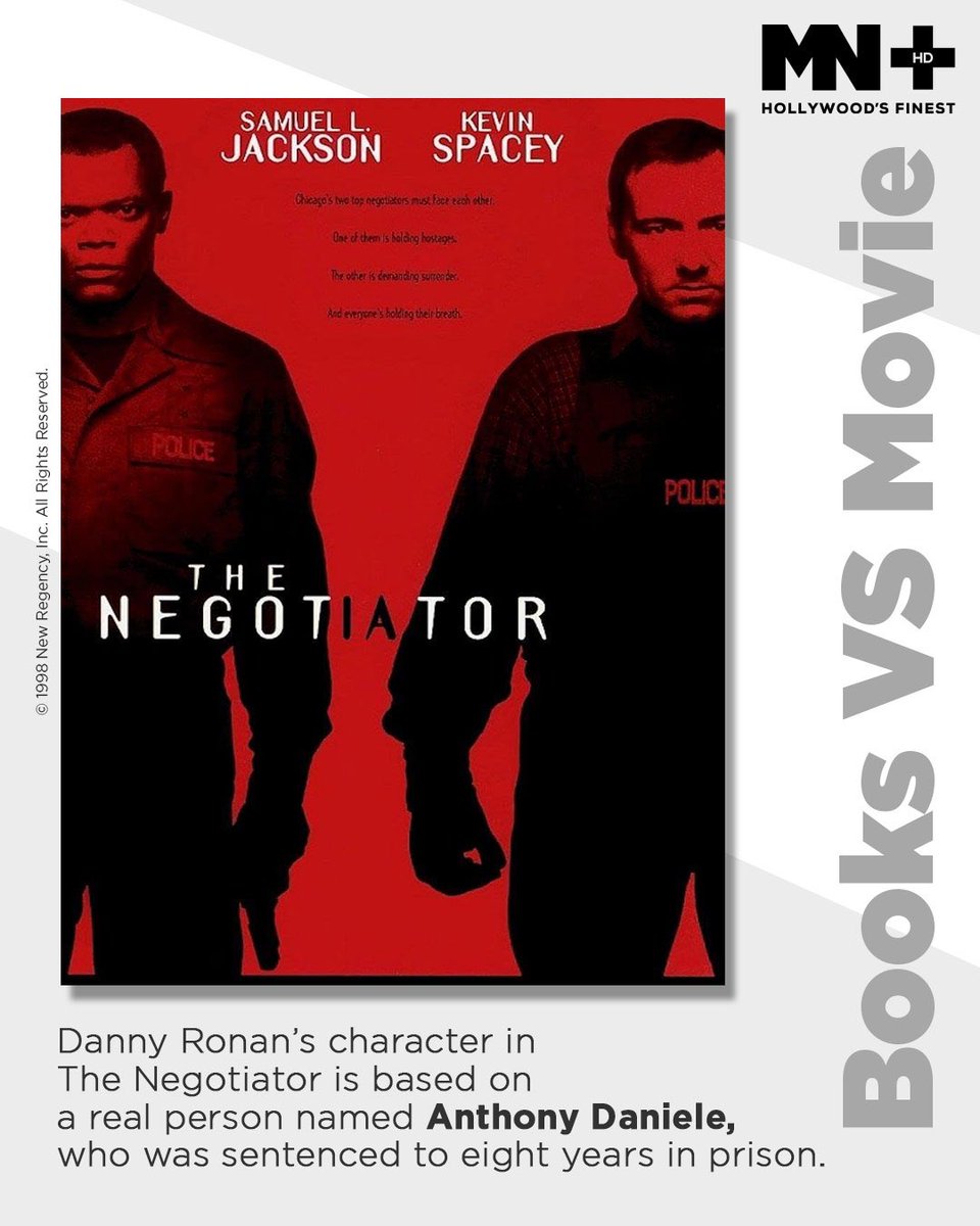 mnplustv's tweet photo. The real-life Danny laundered money which led to the story that became The Negotiator. Did you know this?

#TheNegotiator #Hollywoodmovies #Cinemamagic #Mustwatchfilms #KevinSpacey #samueljackson #MNPlusTV https://t.co/ABX5NJI5OE