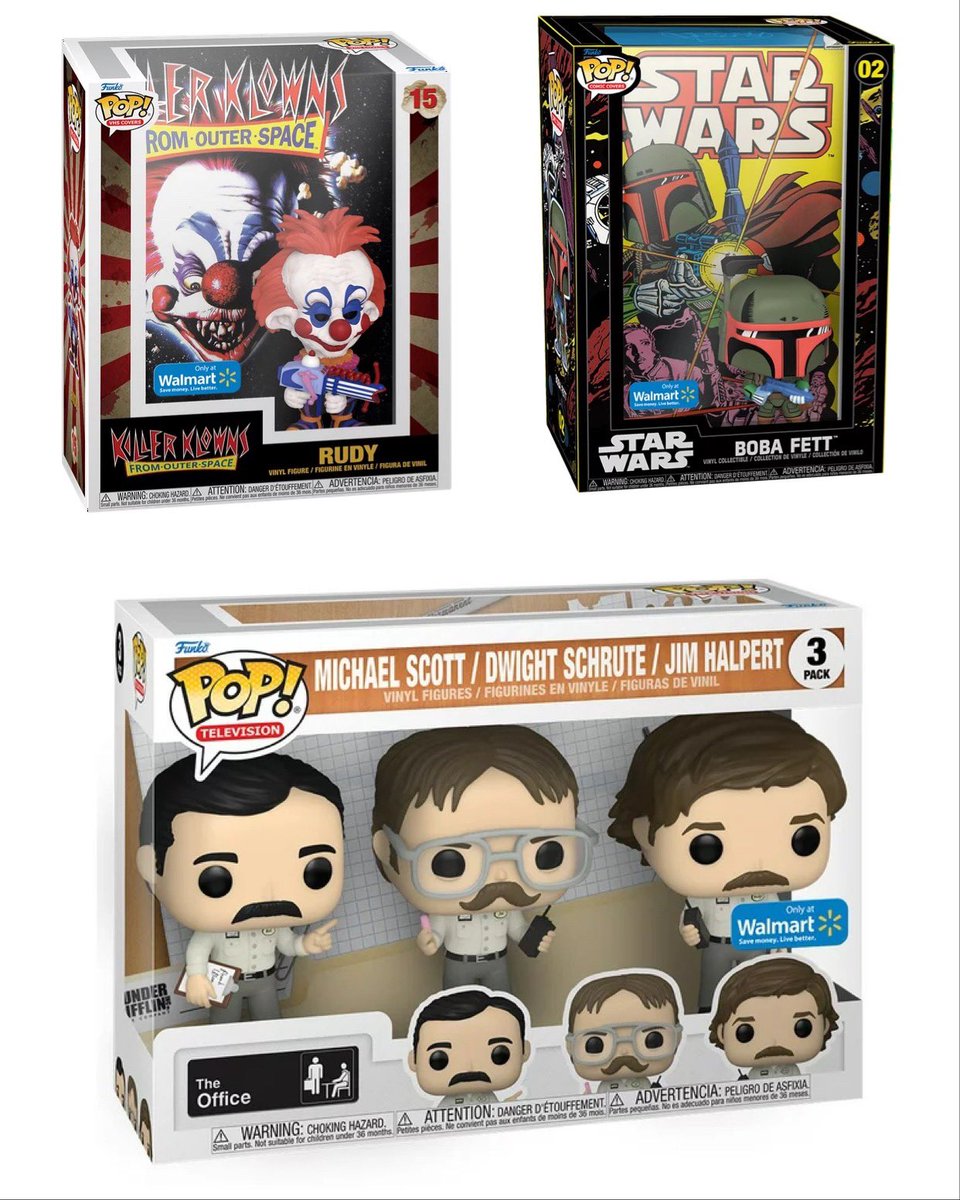 First look at Walmart exclusive Killer Klowns, Boba Fett, and The Office 3-pack Pops!
.
#StarWars #TheOffice #KillerKlowns #Funko #FunkoPop #FunkoPopVinyl #Pop #PopVinyl #Collectibles #Collectible #DisTrackers