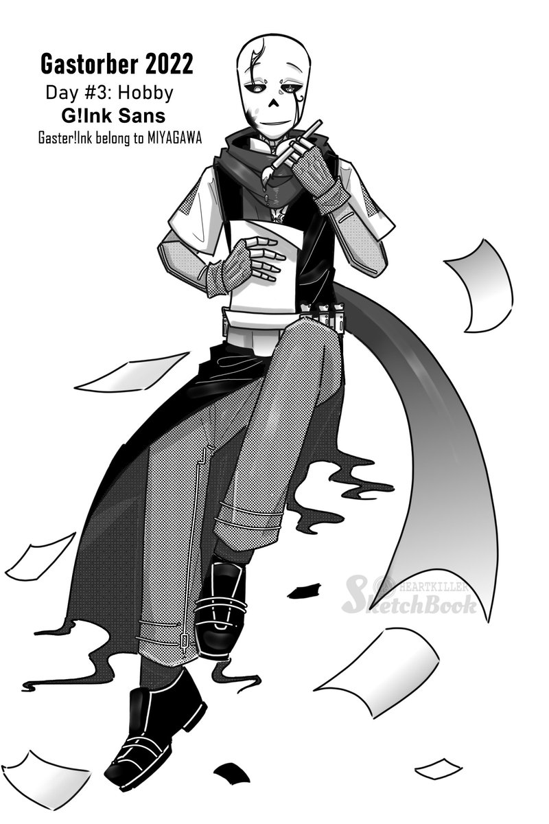 heartkiller_s's tweet photo. Gastorber 2022.
Day 3: Hobby with G!Ink.
Gaster!Ink belong to Miyagawa.
He's creative, I like him- JSDHKADS
#gastorber_2022 #undertale #undertaleau #gaster #gasterink #gaster_ink #gink #g_ink #fanart #hk_creator #heartkiller_sketchbook https://t.co/SPrY7j7dy5