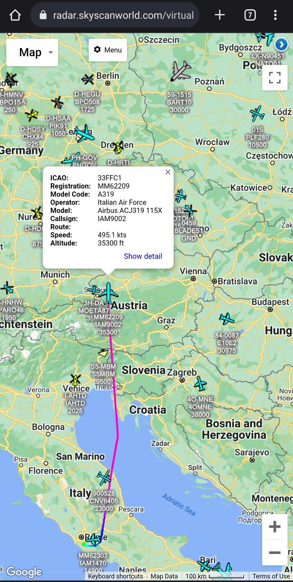 scan_sky's tweet photo. Italian Air Force 🇮🇹 - A319-115X - #MM62209 - #IAM9002 - Italian PM, Mario Draghi
Govt Of The Netherlands 🇳🇱 - 737NG-700W BBJ - PH-GOV - #PHGOV - PM Of The Netherlands, Mark Rutte
Govt Of Montenegro 🇲🇪 - Learjet 45 - 4O-MNE - #4OMNE - President Of Montenegro, Milo Ðukanović https://t.co/FsyPOAe4U1