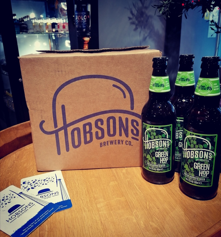 LIMITED TIME OFFER

Hobson's Green Hop Beer, sustainably brewed in 
Shropshire
£2 per bottle
4.2% 
#hobsons #realales #shropshire #leominster