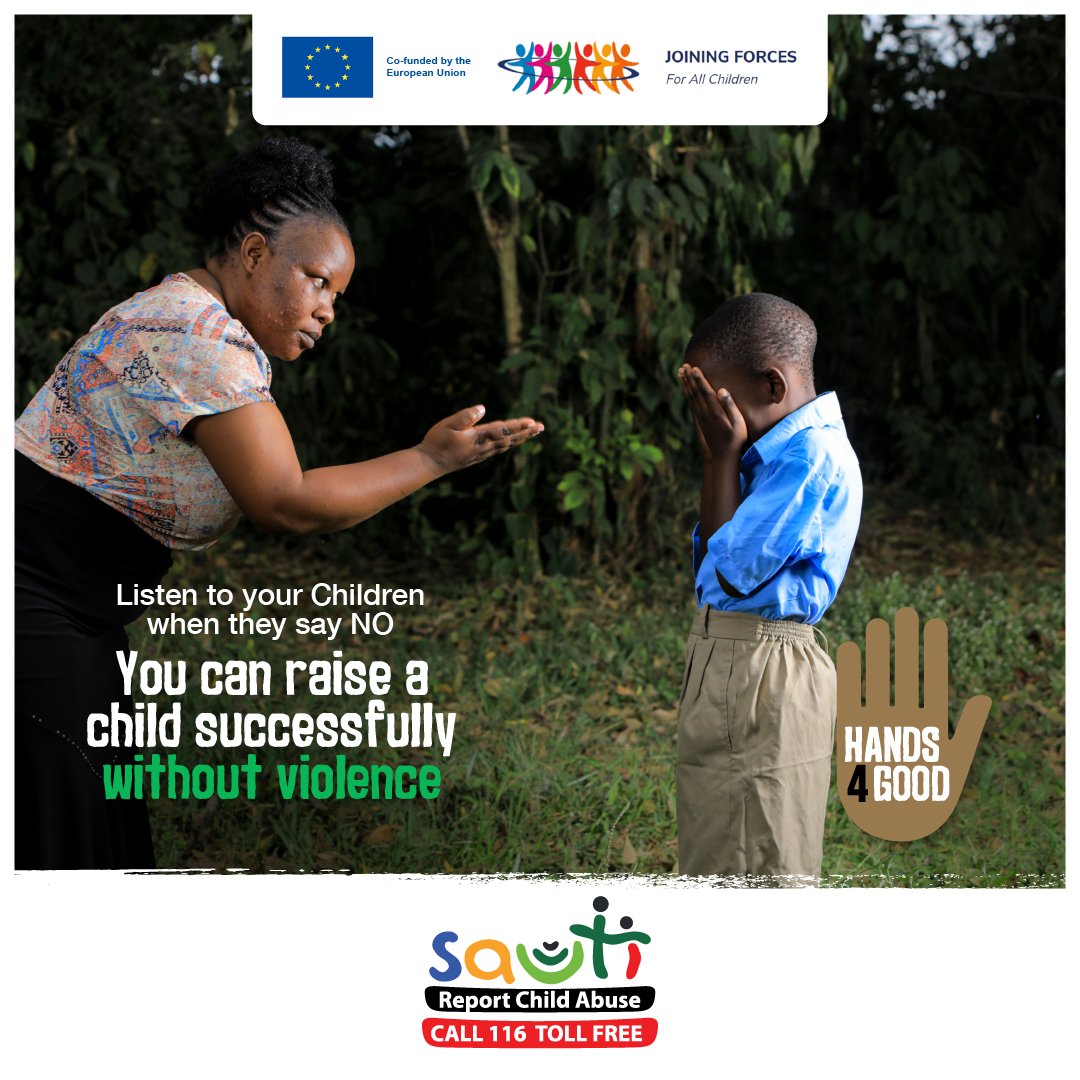 JFUganda's tweet photo. When a child tells you “no”, they are not being disobedient, they are trying to tell you how they feel with their limited vocabulary. 

They may be trying to say, “I don’t like that”, “I want that”, or “I’m frustrated”.

#Hands4Good #ParentingTips https://t.co/ZAguTvUnGu