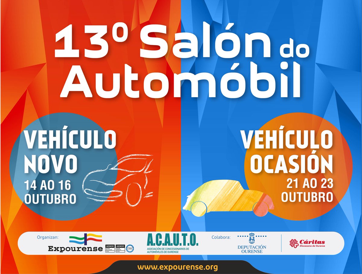EXPOURENSE's tweet image. Presentado o 13º Salón do Automóbil de @expourense que presenta as novidades do mercado de 20 marcas

Organizado en colaboración con #acauto e co apoio da @DeputacionOU 

expourense.org/o-13o-salon-do…