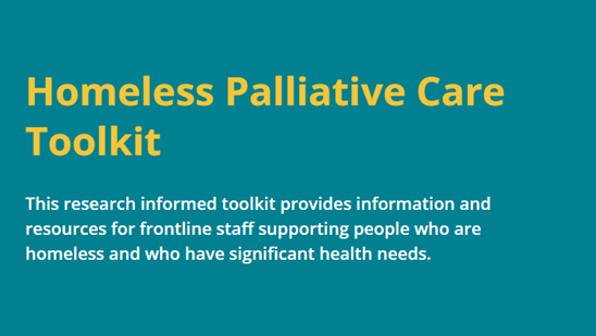 Listening to: Groups who aren't often heard

@BrionyHudson and <a href="/MCPCRD/">UCL Marie Curie</a> collaborated with <a href="/StMungos/">St Mungo's</a>, <a href="/CoordMyCare/">Coordinate My Care</a> &amp; <a href="/PathwayUK/">Pathway</a> to create an online toolkit to help hostel staff support homeless people access end of life care

Learn more: bit.ly/3UGDHQz
#KEF22