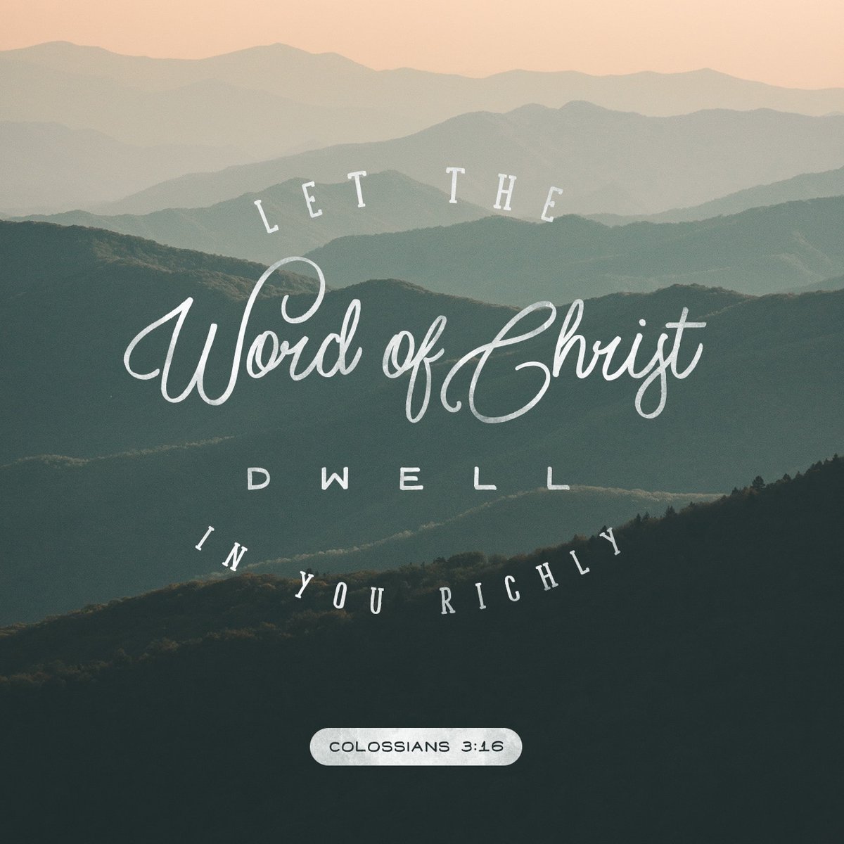 Let the word of Christ dwell in you richly in all wisdom, teaching and admonishing one another in psalms and hymns and spiritual songs, singing with grace in your hearts to the Lord.
Colossians 3:16 NKJV

bible.com/verse-of-the-d…