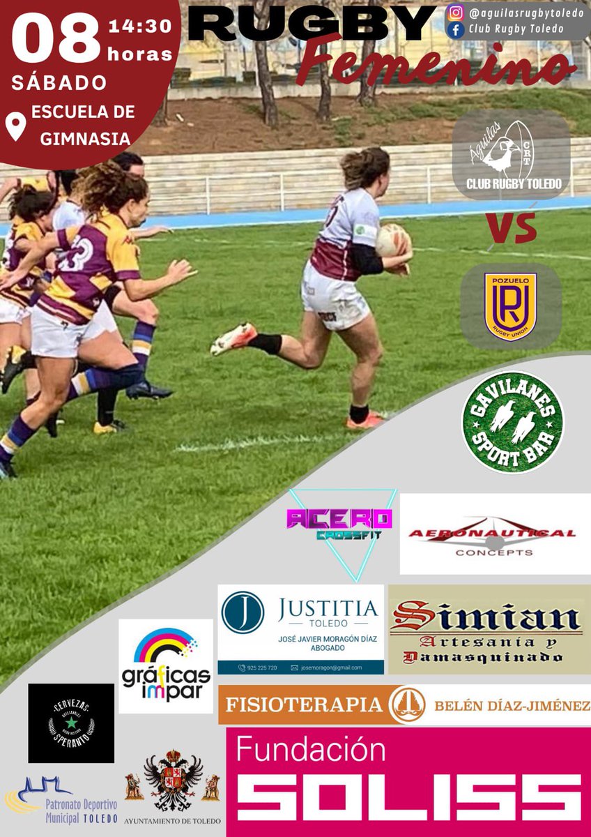 AguilasCRT's tweet photo. JORNADA 2
🆚 @PozueloRU 
🗓 Sábado, 8 de octubre 
🕒14:30 H
🏟Campo de Rugby Escuela de Gimnasia (Toledo)

¡Os esperamos!

#solissaguilasdetoledo #aguilasbiencoñobien #fuerzayhonor https://t.co/rmTFTghvoD