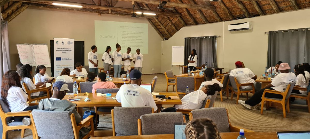 The_SARWatch's tweet photo. SARW Senior Programmes Officer, Mashudu Masutha, presents on critical minerals in Africa and how young climate activists can lead the decarbonisation agenda, at the @WWFSouthAfrica #YCCbootcamp. #ClimateChange #Mining https://t.co/PLreu2rE0u