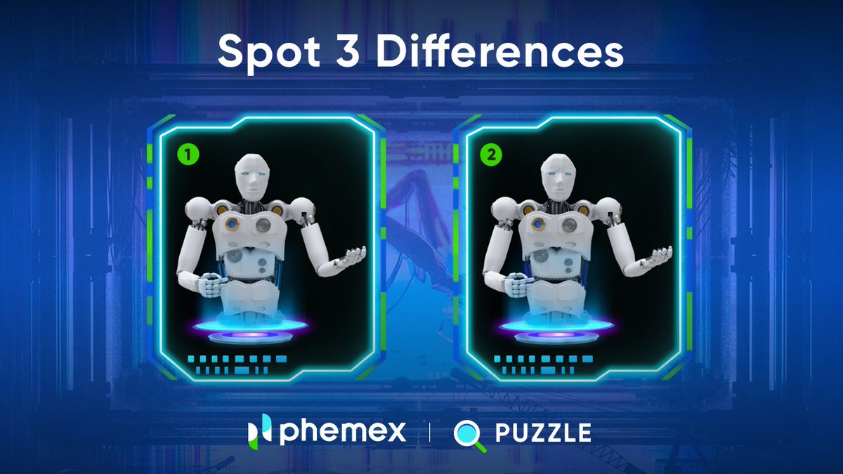 Can you find 3 differences in the image? 👀

▶️ Comment a screenshot 📲 if you find it 🔍
🏷️ Tag 5 people✋
🤑 5 correct responses will receive $10 each💰
👉 Retweet this tweet and like the pinned post!
📢 Results next week!

#giveaway #phemexpuzzle #cryptopuzzle #cryptofun