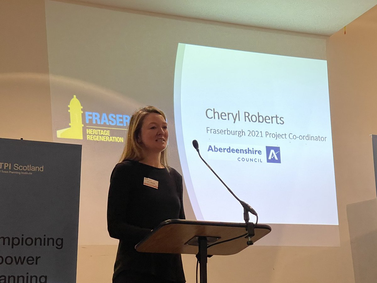 kirstymacari's tweet photo. Great to see Cheryl from @Aberdeenshire talking about the @RTPIScotland Award winning Fraserburgh project at the #RTPIScot2022 conference. Role of heritage led regeneration and community collaboration in supporting positive people and place outcomes https://t.co/u9ScoOSmpc
