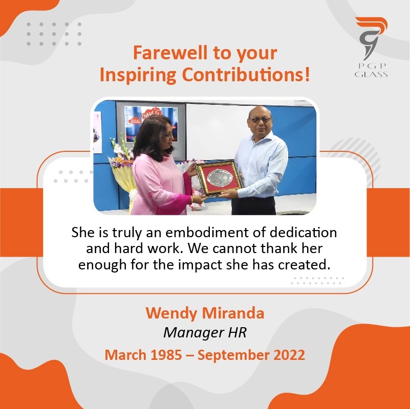 PGPGlass's tweet photo. Bidding farewell to our retiree!
You have always given nothing but the finest. Thank you, Wendy Miranda, for the enduring impact and contribution you have made to the company’s growth.

#farewell #ManagerHR #PGPGlass ##glassify #glassifyliving #ecofriendly https://t.co/oHm8OEzxCm