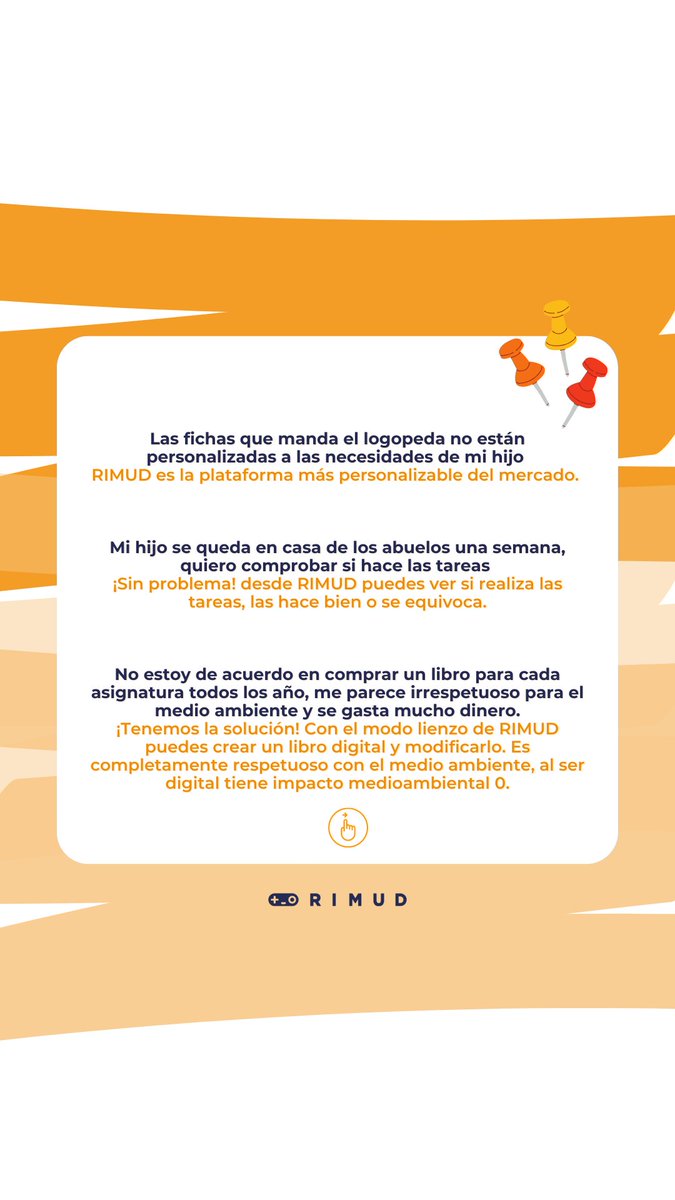 🔎 Entra en nuestra web y crea un usuario para poder personalizar.
rimud.com 

📌 Descarga gratis nuestra app en App Store o Google Play. onelink.to/9paz76  #Logopedia #EdTech #TICs #Innovación #aprendizaje #recursoseducativos #recursosparamaestros #innovation