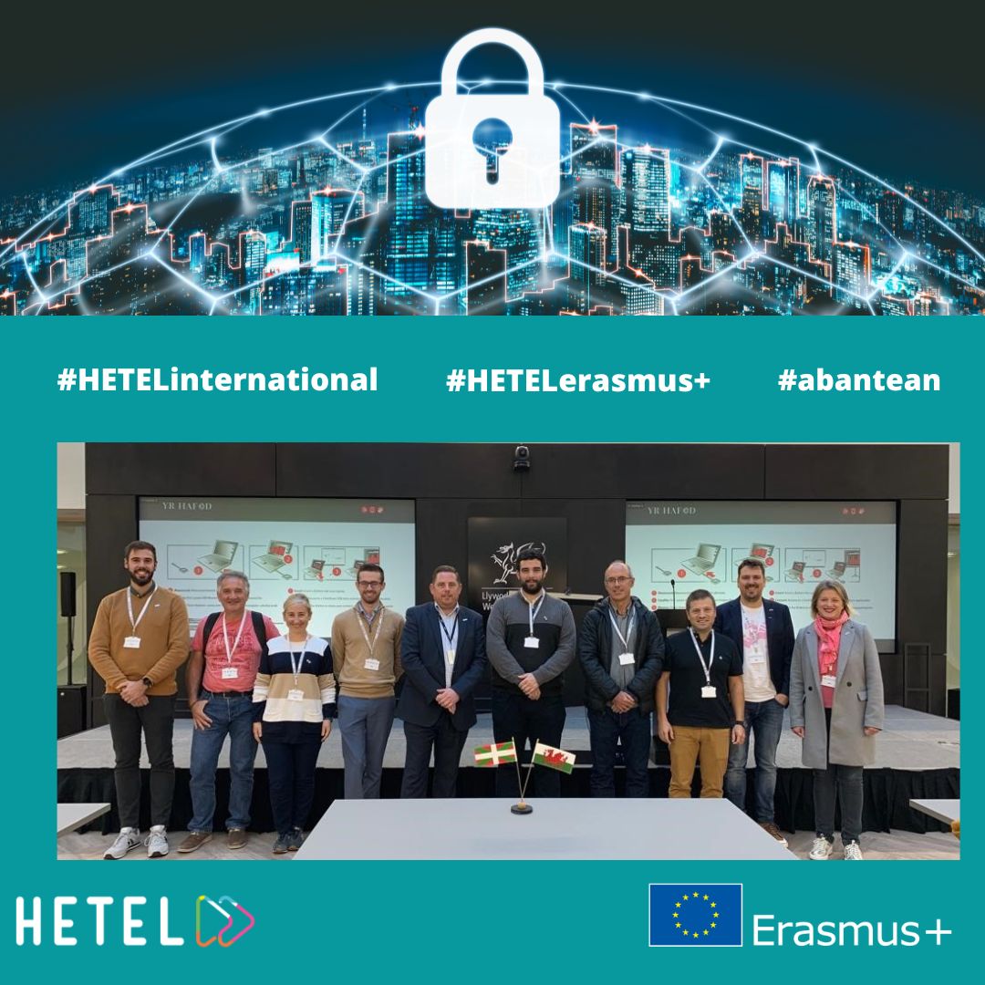 HETELFP's tweet photo. Profesorado de HETEL gracias a una beca #erasmusplus, junto con representantes del cluster #Cybasque y el #BasqueCybersecurityCentre en #Gales visitando el polo de #innovación de #ciberseguridad . Abantean! https://t.co/qankyYSQFb #ICT #cybersecurity #innovation #abantean https://t.co/ZLWbBINmqV