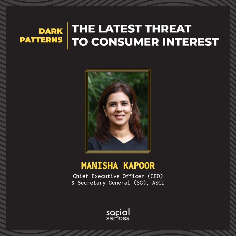 Tune in to hear our CEO, Manisha Kapoor in a webinar hosted by @Social_Samosa share a brief insight on dark patterns in advertising. Click here to register- us02web.zoom.us/webinar/regist… . . . . #ASCI #SocialSamosa #advertising #webinar #darkpatterns #advertisinglife
