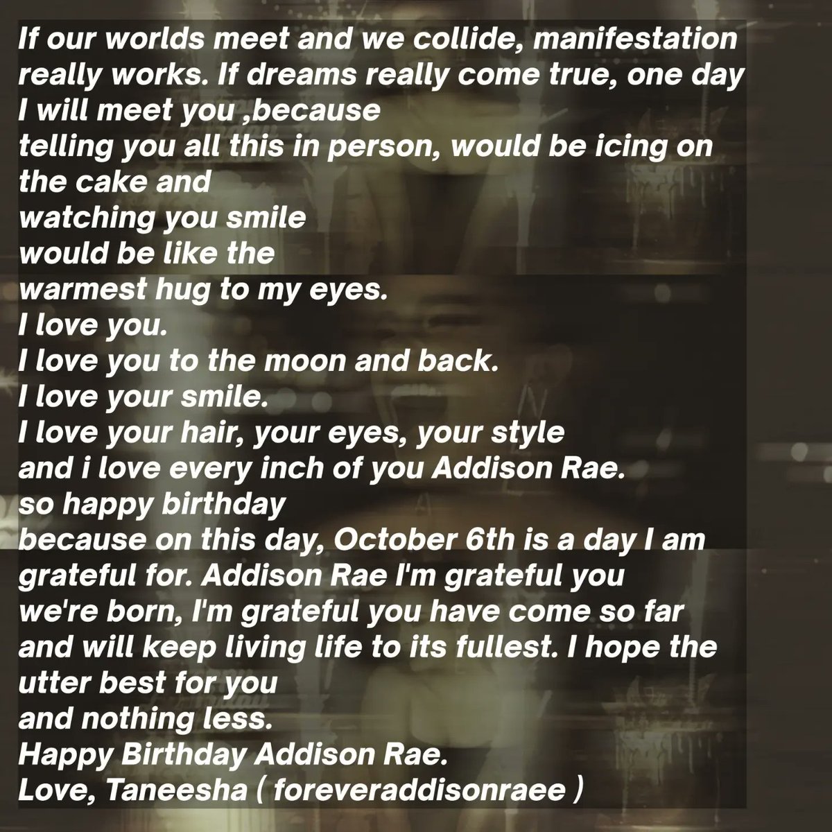 ForeveraddisonF's tweet photo. Habby birthday babe 🤍 @whoisaddison https://t.co/kU75Uqs206