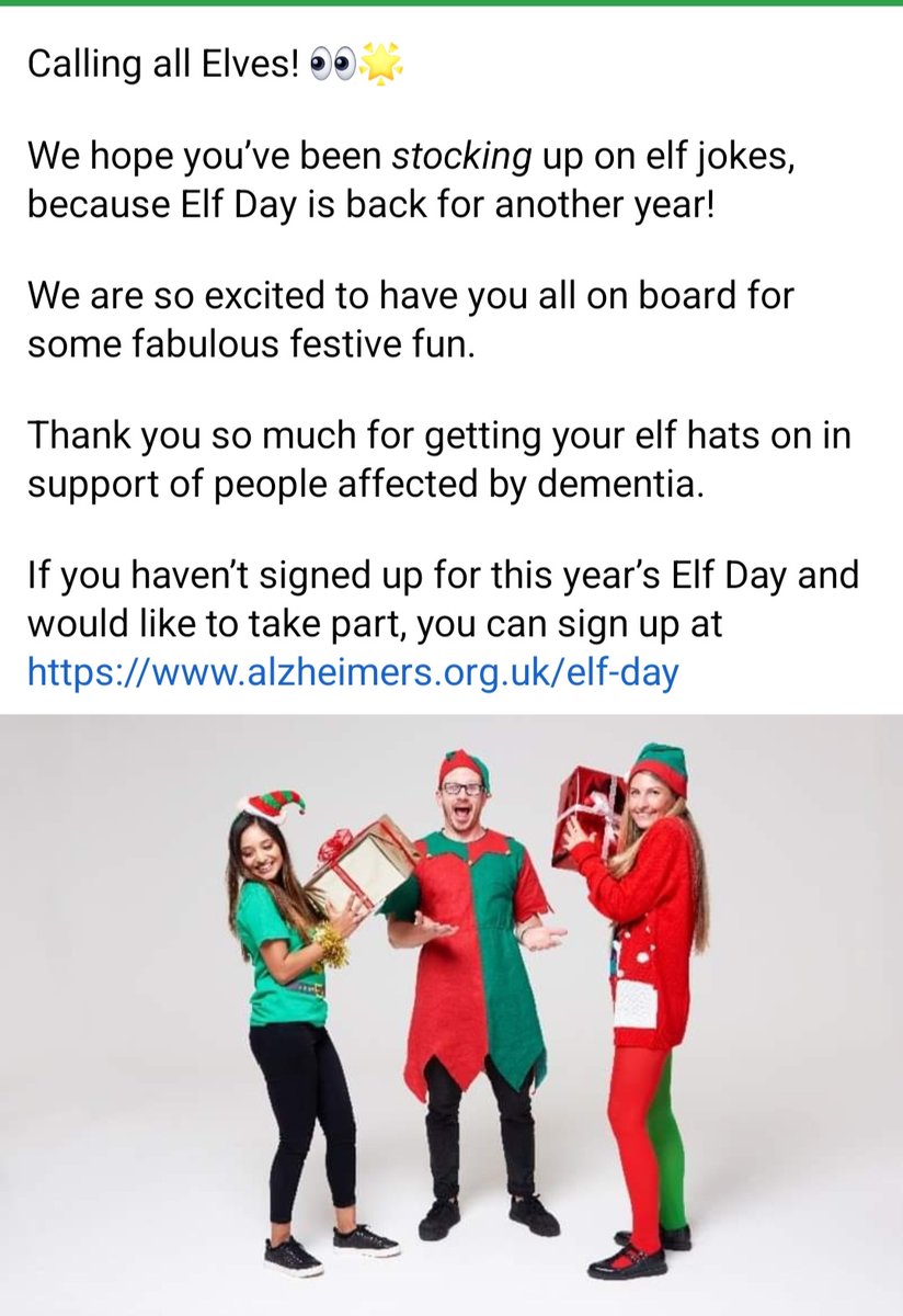 Sophie Bridson and Carolyne Finlow-Borrowdale will be taking part in this and doing a bucket collection at Tesco, Llandrindod Wells on the 2nd of December. I'm sure there will be more of Santa's little helps on the day. 😁 <a href="/AlzSocCymru/">Alzheimer's Society Cymru</a> <a href="/Tesco/">Tesco</a>