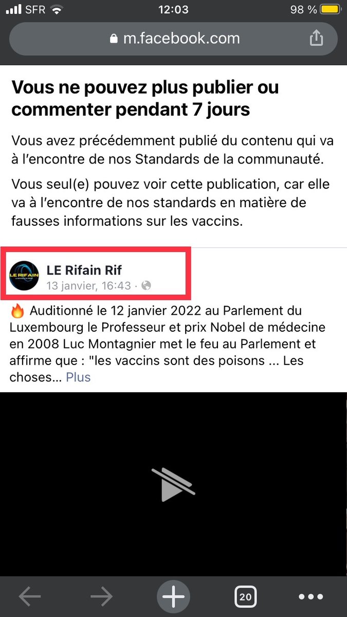 rifain_nouvelle's tweet photo. 🔥Trop fort #FaceDeBouc me Ban pour une vidéo qui date de près d’un an …
…#ZuckerMerde si tu me vois
🖕😂🖕 https://t.co/yX5moDBP1a