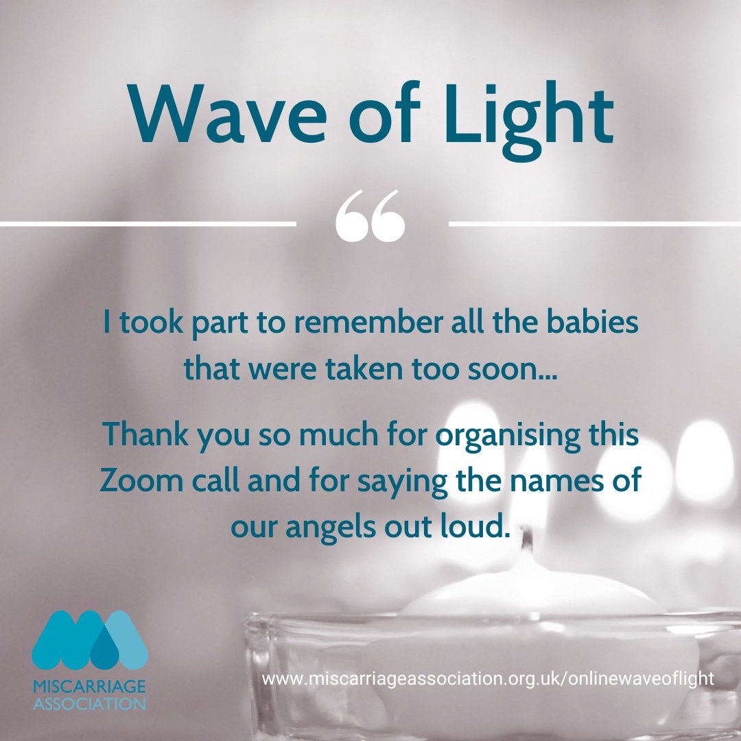 MiscarriageUK's tweet photo. Our online Wave of Light events provide a sensitive and reflective space for remembering babies lost too soon.

If you would like to join on October 15, and perhaps submit your baby's or babies' name or names to be read out during the event, click here: https://t.co/GEchtbd2vb https://t.co/ekwyB1fjIn
