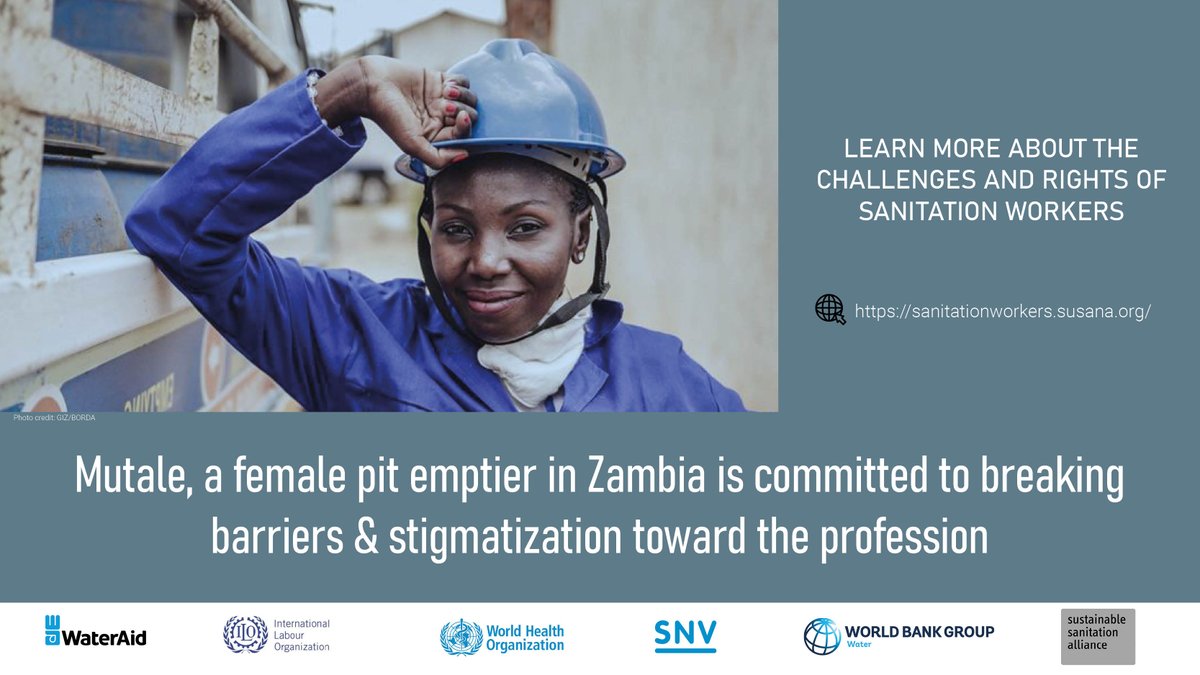 Improvements in #SanitationWorkers occupational health and safety and the support of Mutale's family convinced her to become an emptier.

Meet Mutale: on.snv.org/iwd2021

Learn what you can do to make emptying a #decentjob for Mutale &amp; her colleagues: on.snv.org/3fNuar3