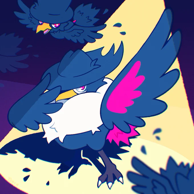 Thinking about Honchkrow's defeat animation from Pokemon Battle Revolution... 