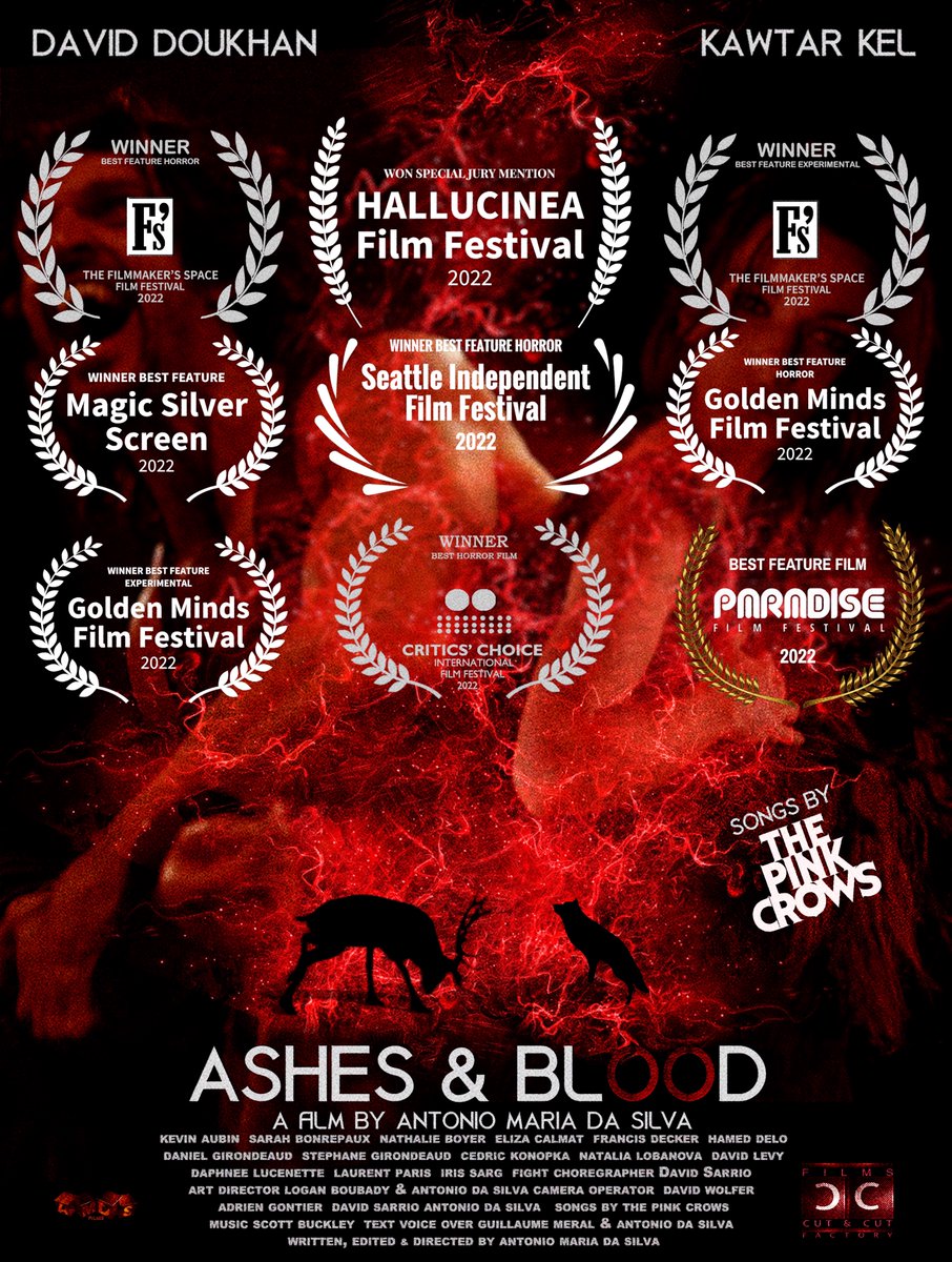 AMDSFILMS's tweet photo. It's only the beginning of the selections for my feature film ASHES AND BLOOD and already 9 prestigious awards so far, I'm very grateful. 
@FilmFreeway! @jason_blum @blumhouse
@BDisgusting @bghorror @FANGORIA
@DallasSonnier @BonfireLegend https://t.co/EpygBCan4v