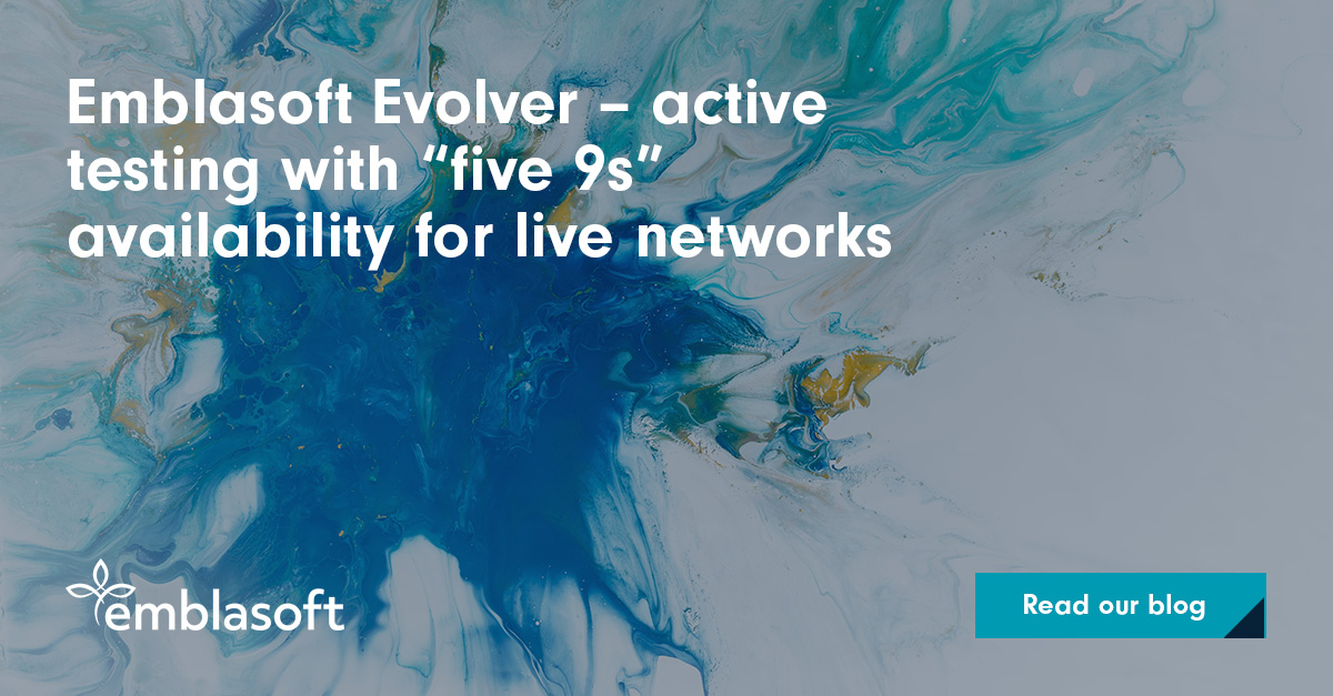 emblasoft's tweet image. Emblasoft Evolver – active testing with “five 9s” availability for live networks: bit.ly/3e5K3Zr

#qualityassurance #servicevalidation #5G #functionaltesting #performancetesting #activemonitoring