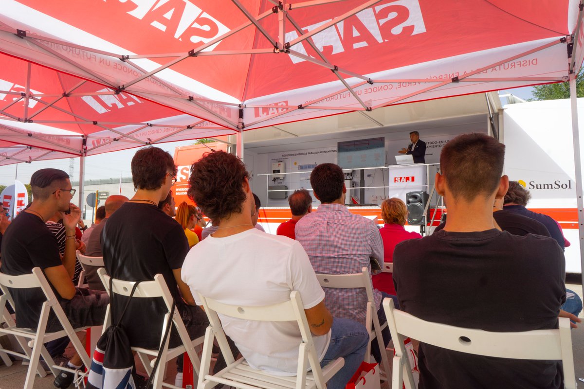 SAJ_solar's tweet photo. We finished the last stop with our partner @SumSol_ on October 4th in #Madrid
It was an amazing journey! 🎉🎉
Thank you all #Spain amigos, let’s keep moving on💪
Follow SAJ & Get more info!
#SAJRoadshow
#eSAJ
#EnergyStorage
#SolarPV
#Allinone
#smartenergy
#Spain https://t.co/uYGgDNsVpL