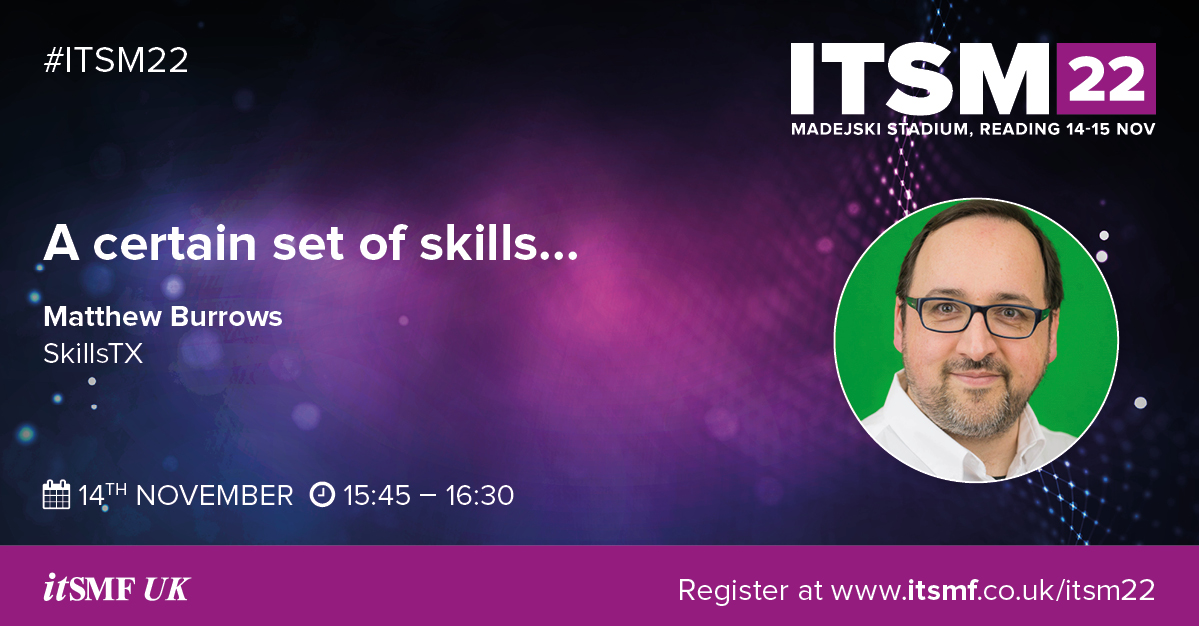 Today we're focusing on the penultimate round of presentations on day one of #ITSM22. Three more excellent options to choose from with Rina Ness, <a href="/Barry_Corless66/">Barry Corless 💙</a> and <a href="/MatthewKBurrows/">Matthew Burrows</a>. To view the full conference agenda, please visit itsmf.co.uk/itsm22/. #itsmfuk #itsm