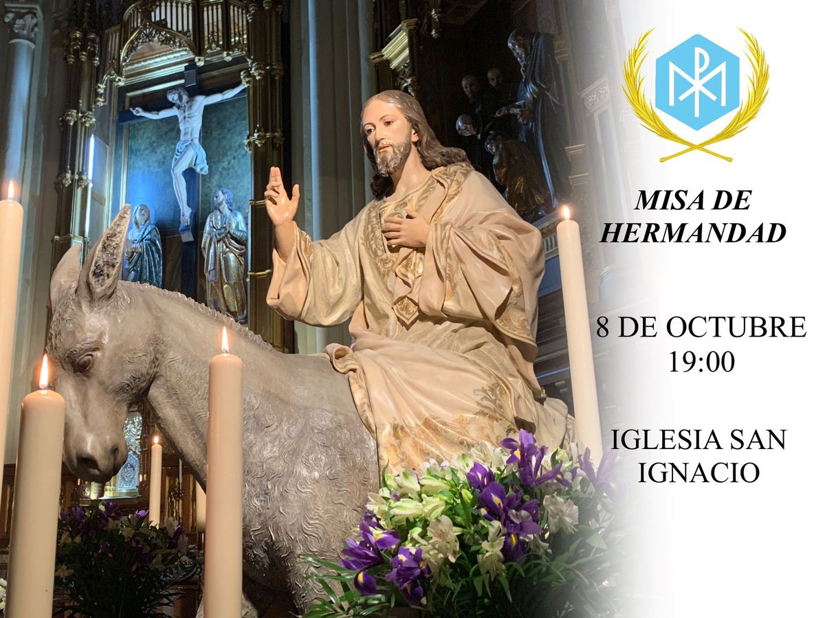 La Hermandad de las Palmas les informa que este sábado 8 de Octubre a las 19:00h se retoman las misas de Hermandad.
