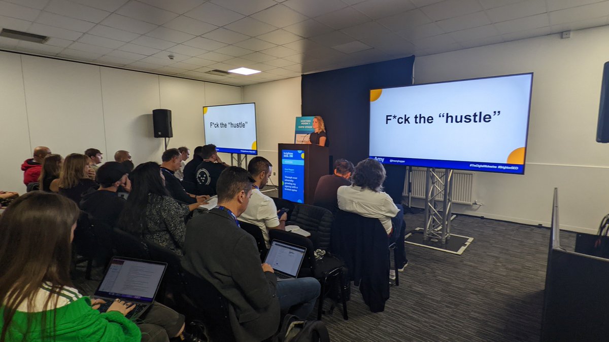 itsmaret's tweet photo. And finishing the session with legend @TheAmyMcManus who shared her uplifting story and got the whole room to participate and open up. Wow!

#BrightonSEO https://t.co/BCVYg42h87