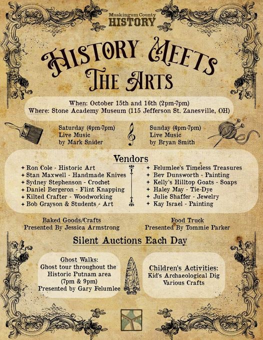 Mark your calendar for this Historical Society Painting Event with Gary Felumlee &amp; Ghost Tours!
Sat &amp; Sun, Oct 15 &amp; 16, 2-7pm
Ghost Tours: 7 &amp; 9pm
muskingumcountyhistory.org
(8) artcoz | artist colony of zanesville | Facebook