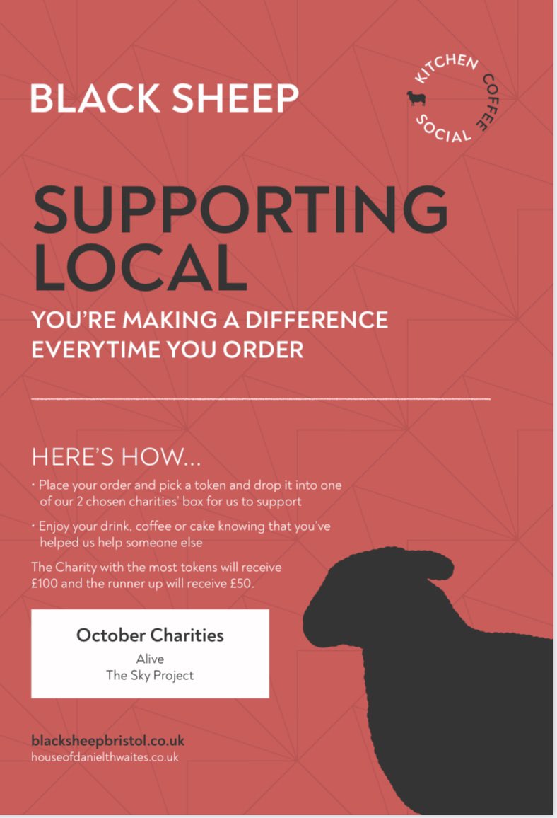 We are charity of the month at @BlackSheepKCS. Please grab a coffee/cake, get a token and drop it into the box! Thank you @BlackSheepKCS for choosing us to continue spreading awareness of forced marriage and ‘honour’ based abuse #bristol #charityofthemonth