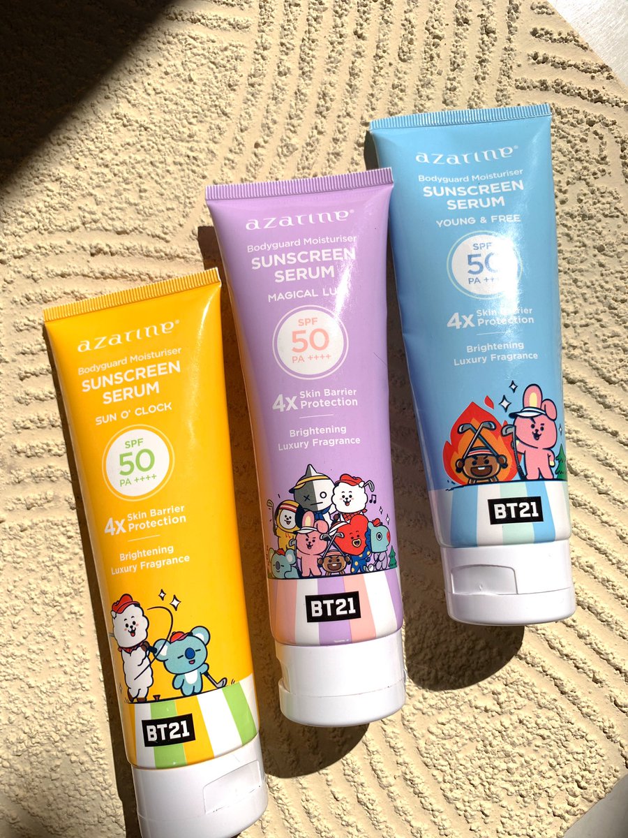 💓Azarine Body Sunscreen Serum with BT21💓 Bukan cuman wajah yg perlu proteksi dari sinar matahari badan kita juga sangat membutuhkan proteksi dari sinar matahari lohh! Zuzur semenjak rutin make sunscreen buat badan, tangan aku jadi cerahan pol🤩 #racuninbodycare