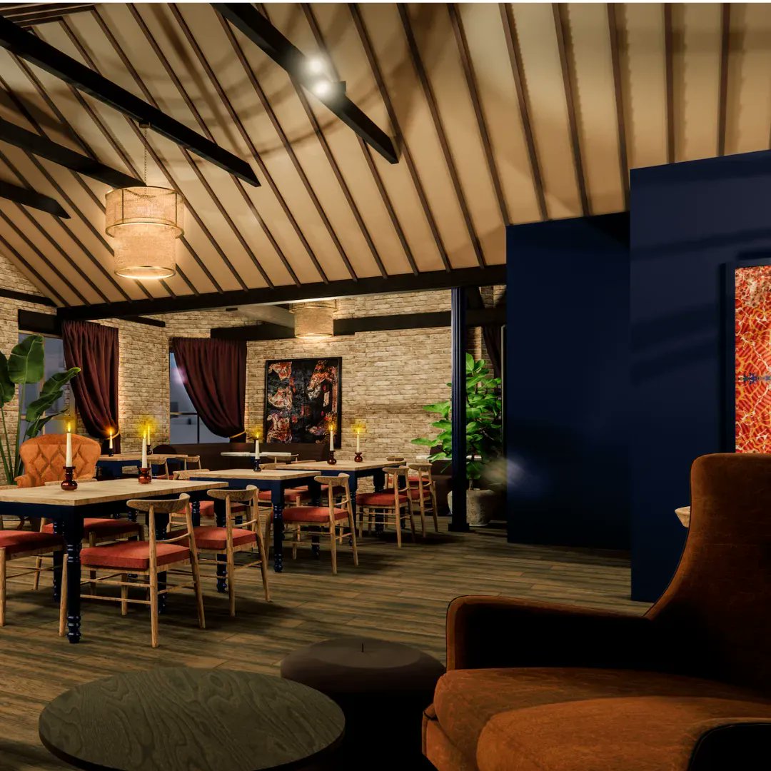 DLSMStudio_'s tweet photo. Introducing King's House which is opening tomorrow! This new restaurant, bar & garden is set to bring laid-back dining, al fresco socialising, and late-night cocktails to a beautiful expansive space on London's King's Road, Chelsea 🍸 Here's a peak of one our visuals!
#DesignLSM https://t.co/6JBNOAhOmd